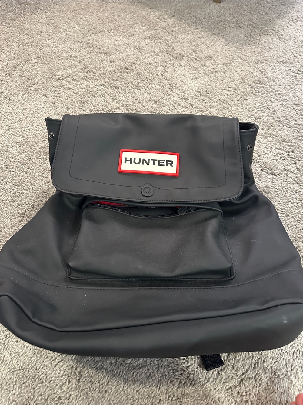 Hunter (Target Collab) Black Backpack with Red Logo Trim